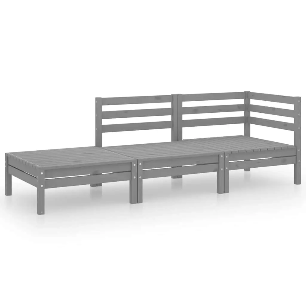 3 Piece Grey Garden Lounge Set