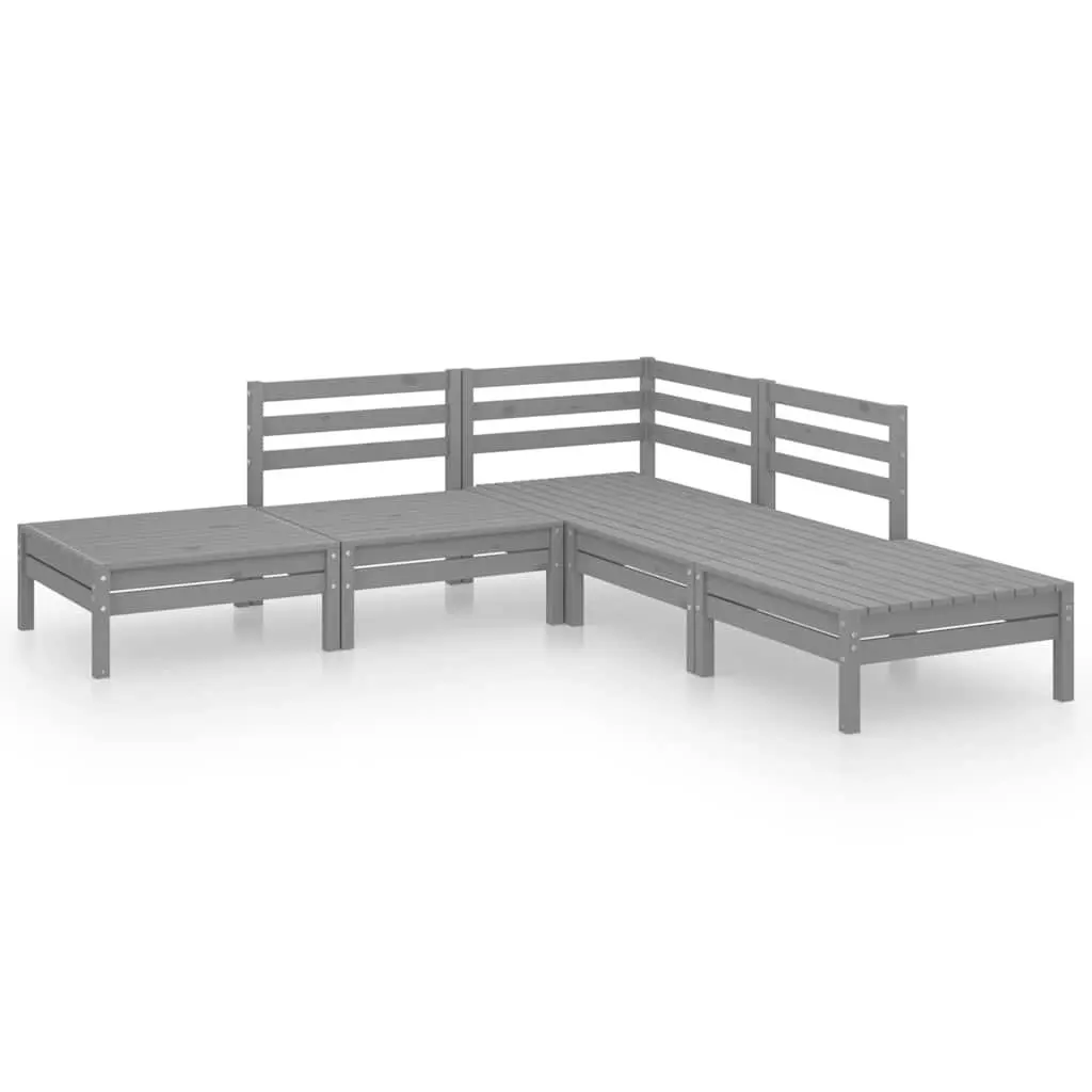 5 Piece Garden Lounge Set Outdoor Patio Furniture Grey Modular