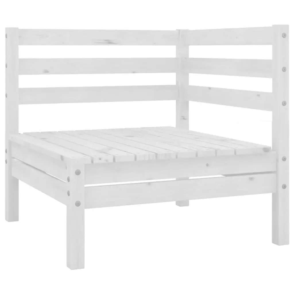7 Piece Garden Lounge Set Outdoor Furniture White Solid Pinewood Patio