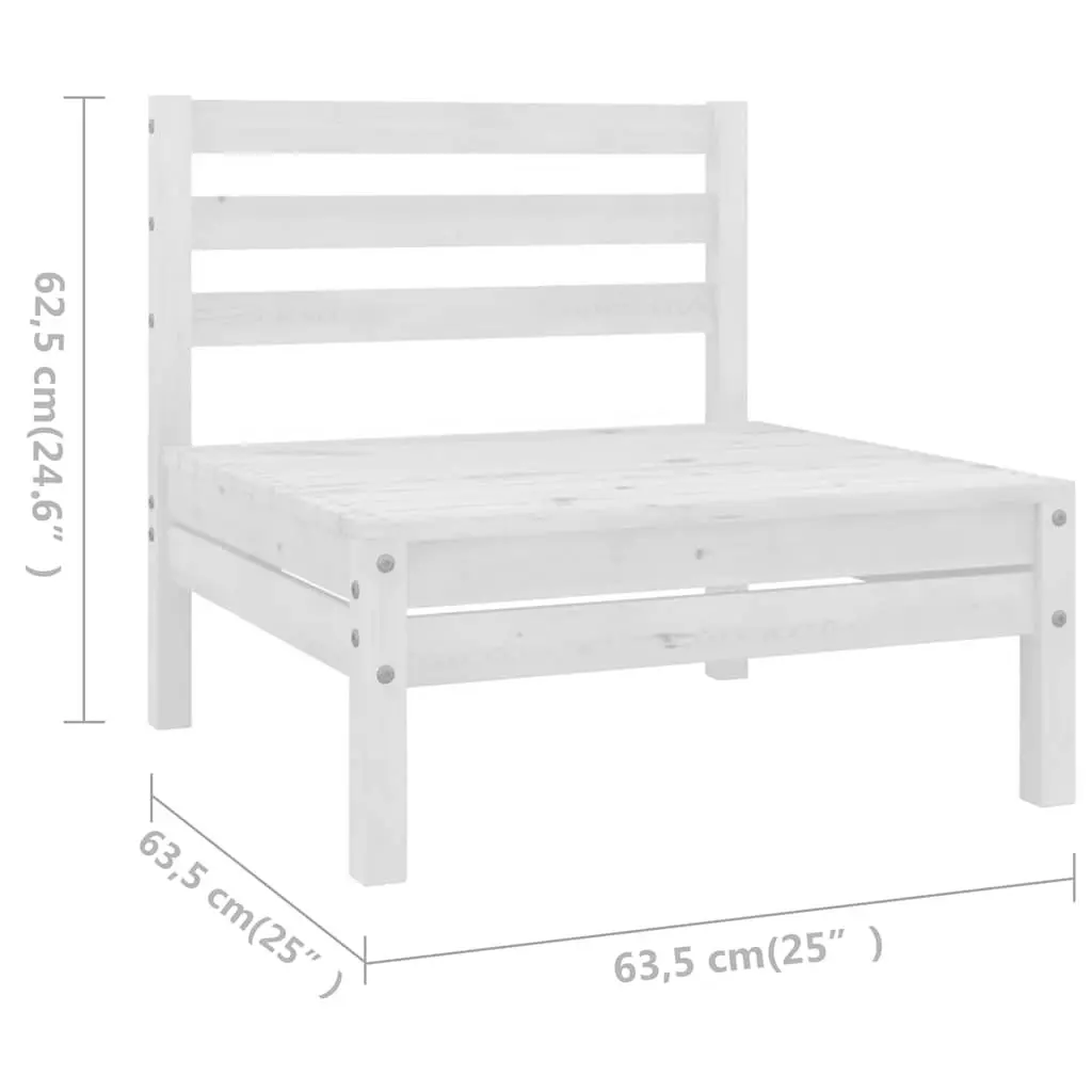 7 Piece Garden Lounge Set Outdoor Furniture White Solid Pinewood Patio