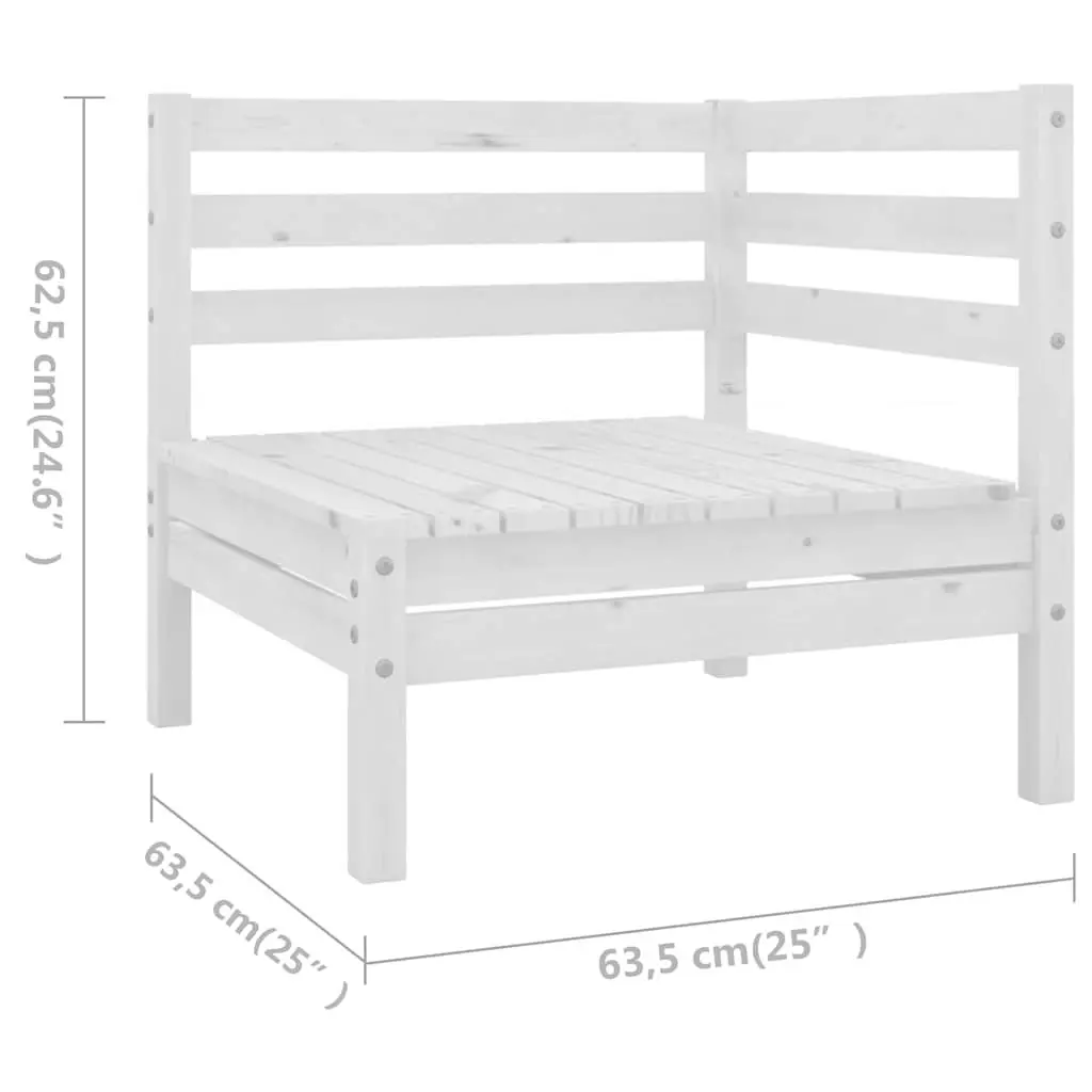 7 Piece Garden Lounge Set Outdoor Furniture White Solid Pinewood Patio