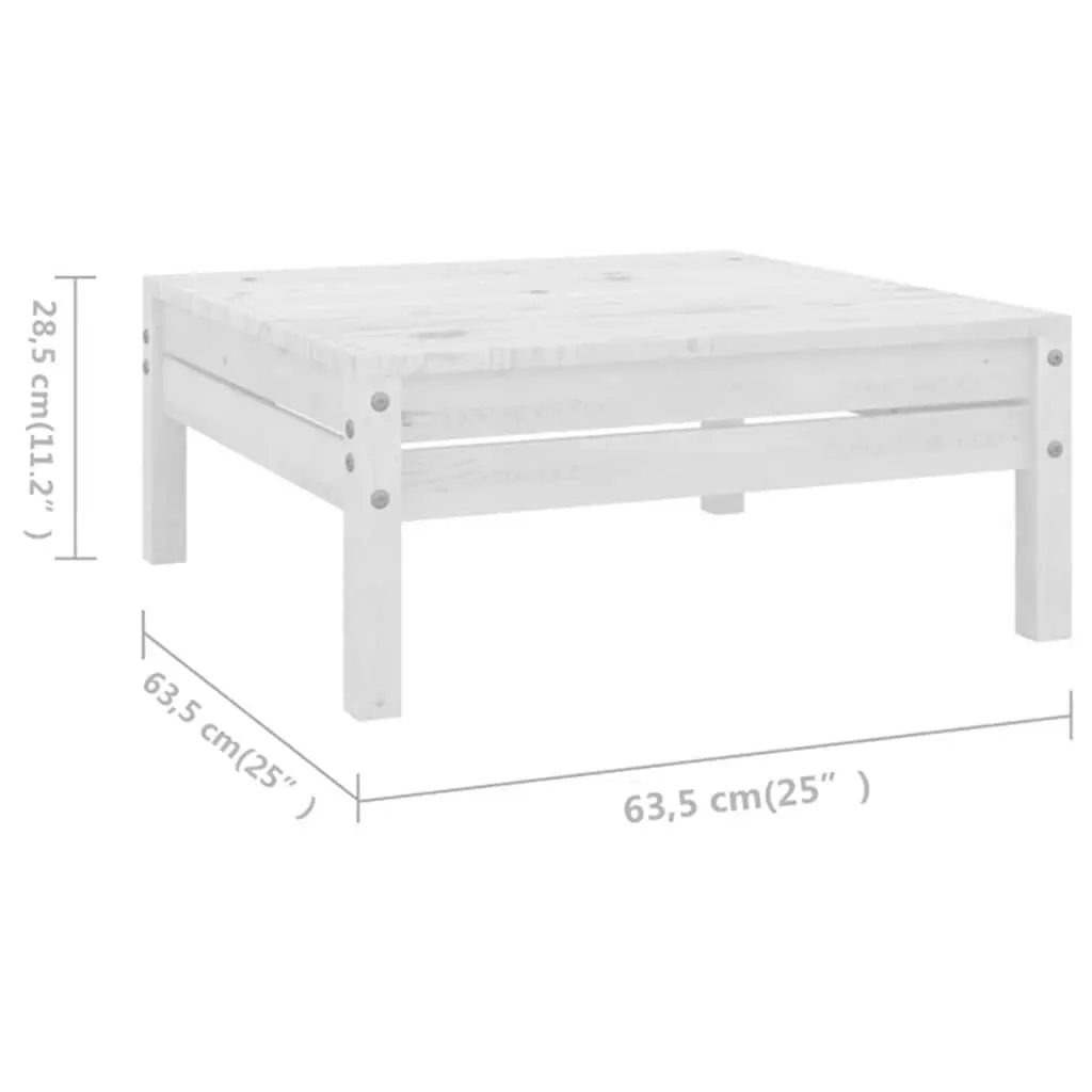 7 Piece Garden Lounge Set Outdoor Furniture White Solid Pinewood Patio