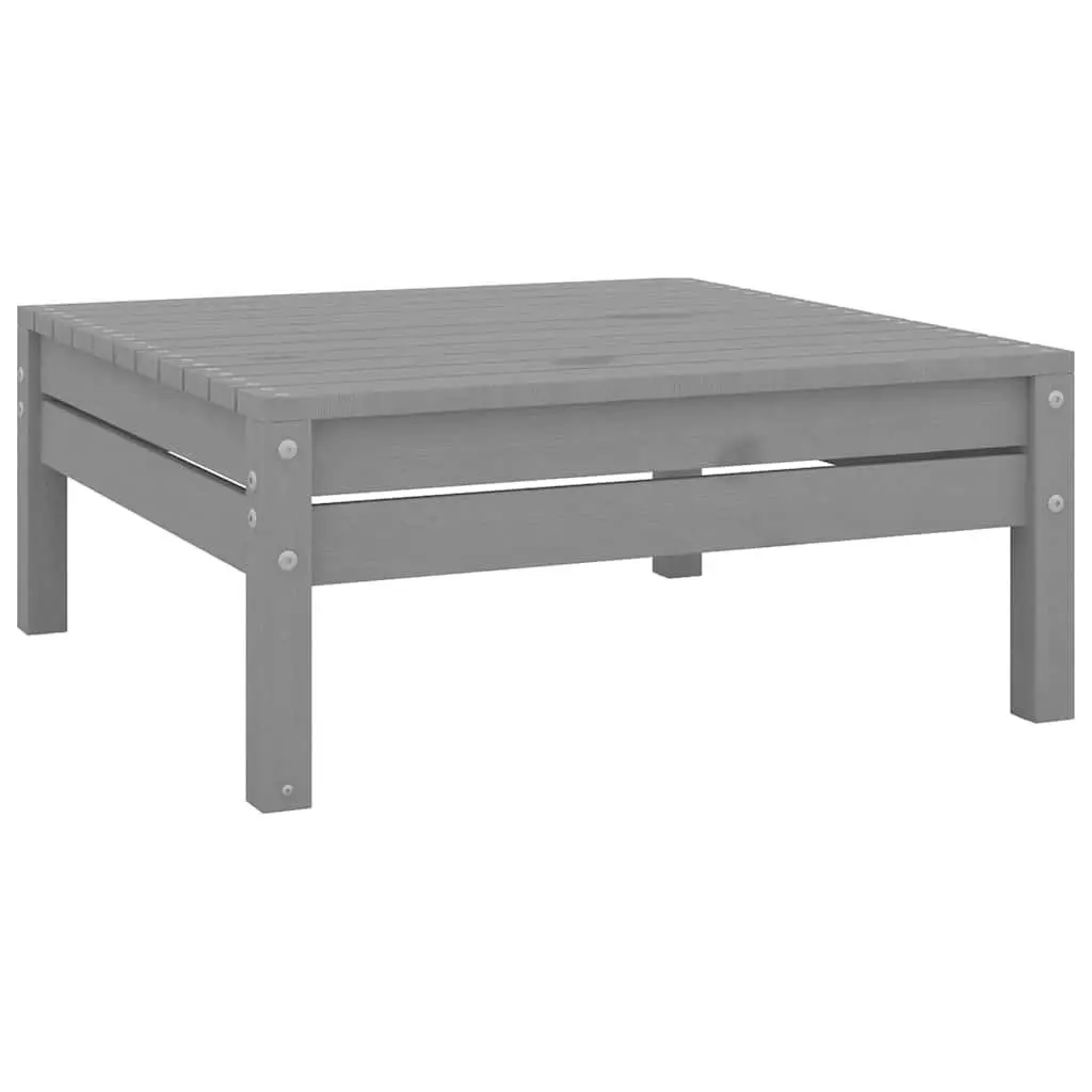 7 Piece Garden Lounge Set Wooden Sofa Patio Furniture Grey Outdoor Relaxation