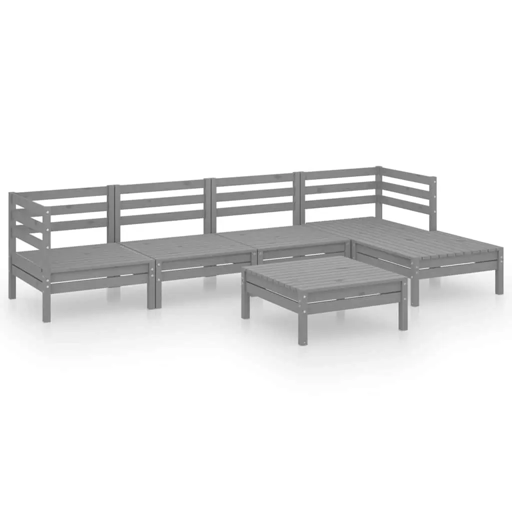6 Piece Outdoor Lounge Set in Grey