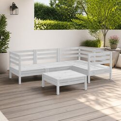 5 Piece Garden Lounge Set Outdoor Patio Furniture Wooden Sofa Modular Relaxation
