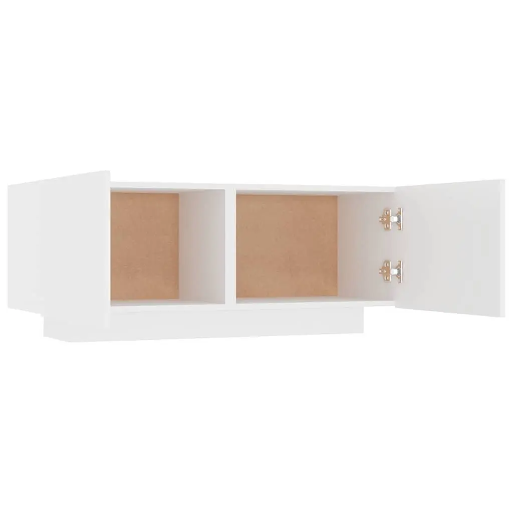 Bedside Cabinet White 100x35x40 cm Storage Table Nightstand Engineered Wood