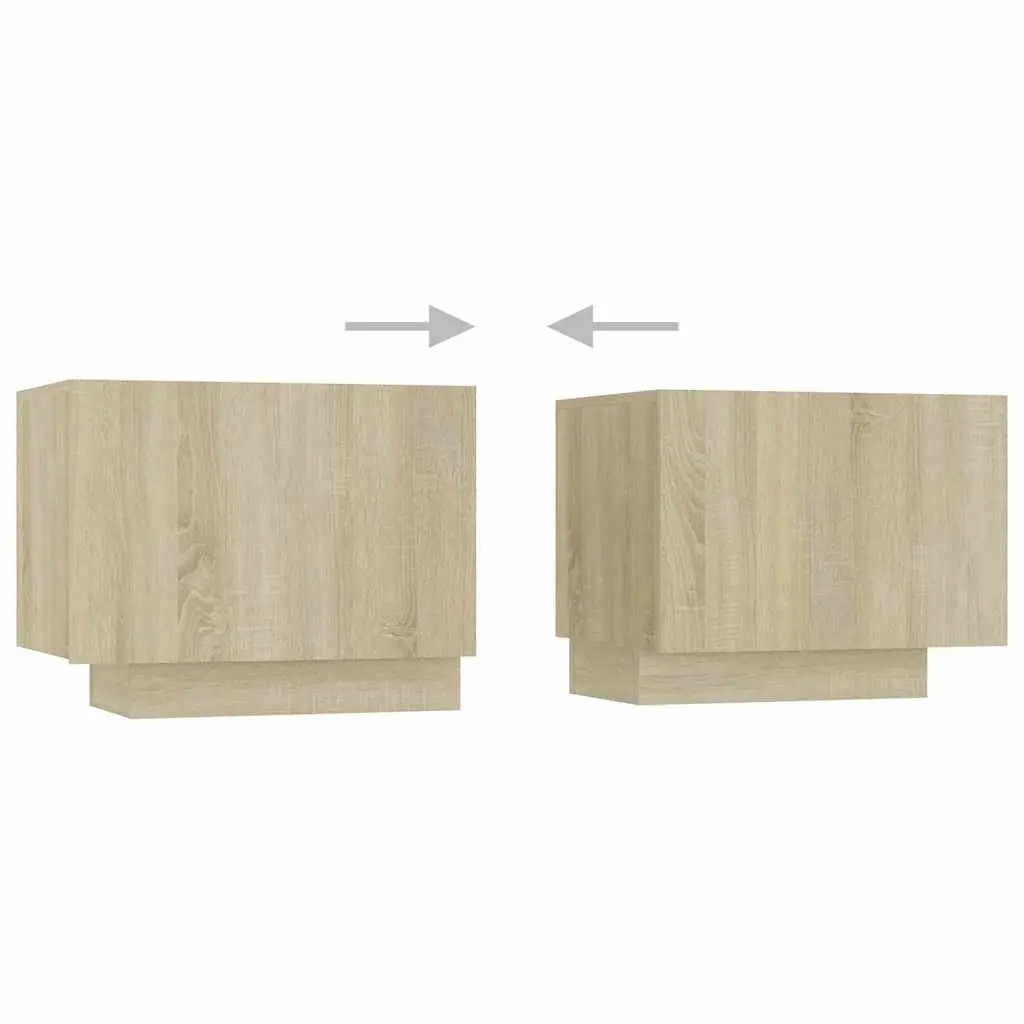 Bedside Table Bedroom Brown Engineered Wood Nightstand Storage Cabinet 100W x 35D x 40H cm