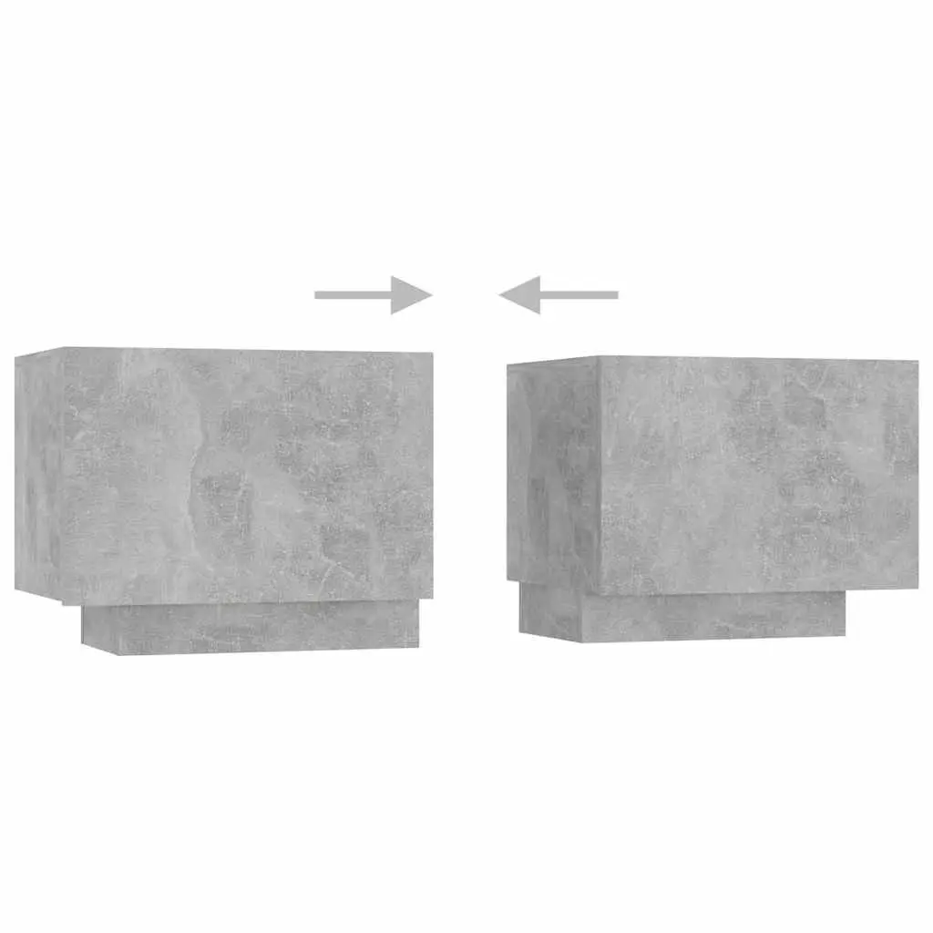 Bedside Cabinet Grey 100x35x40 cm Bedroom Storage Table Nightstand Engineered Wood