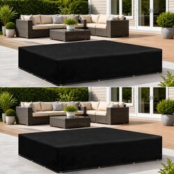 2-Piece Protective Cover Set for Garden Furniture – Black