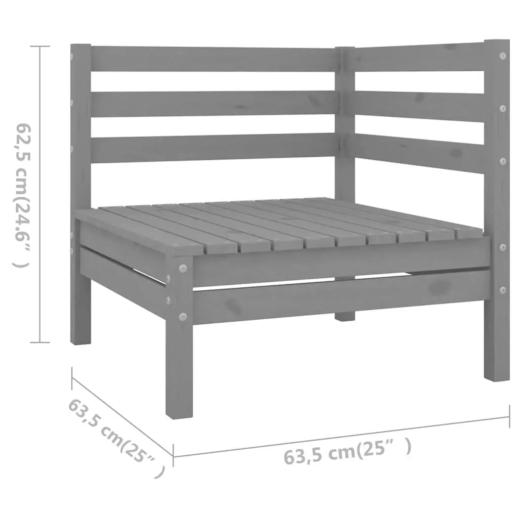 8 Piece Wooden Garden Lounge Set Outdoor Patio Sofa Furniture Grey Modular