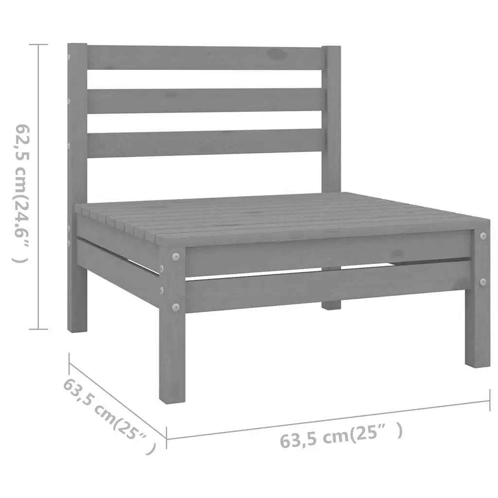 8 Piece Wooden Garden Lounge Set Outdoor Patio Sofa Furniture Grey Modular