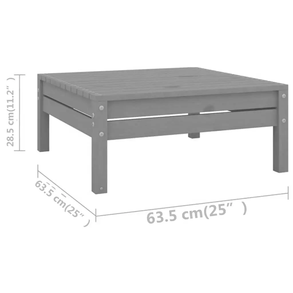 Modular Outdoor Sofa 9 Piece Grey Wooden Garden Lounge Set for Patio and Garden