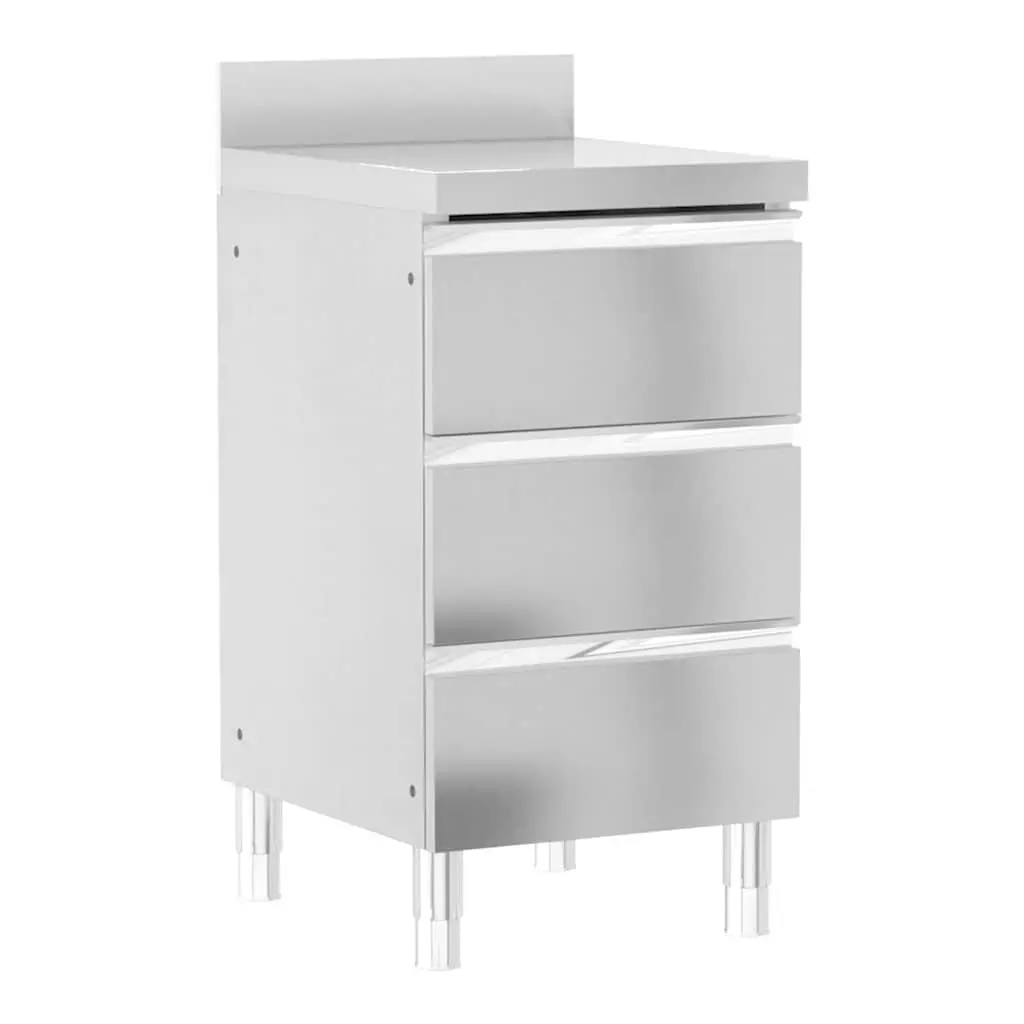 Commercial Kitchen Cabinet Stainless Steel Storage Unit Food Service 3 pcs Set