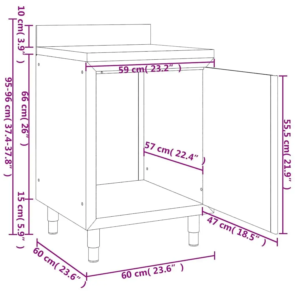 Commercial Kitchen Cabinet Stainless Steel Storage Unit Food Service 3 pcs Set