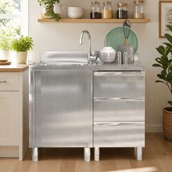 Stainless Steel Kitchen Storage Cabinet Set Specifications
