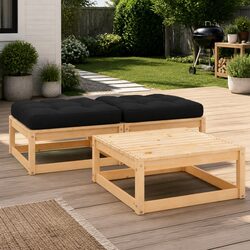 Garden Lounge Set: 3-Piece Anthracite Furniture with Cushions