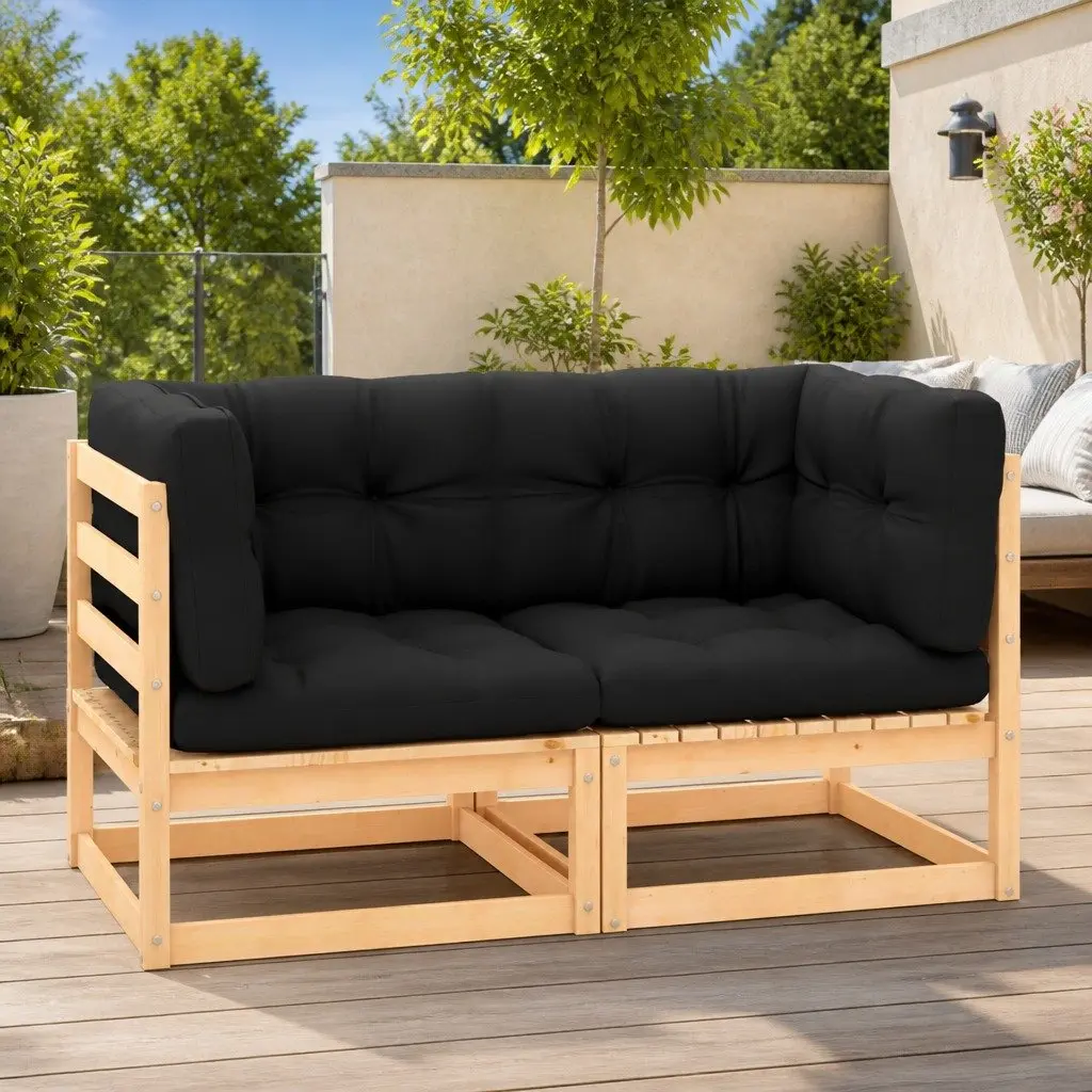 Garden Corner Sofas 2-Piece Set in Anthracite