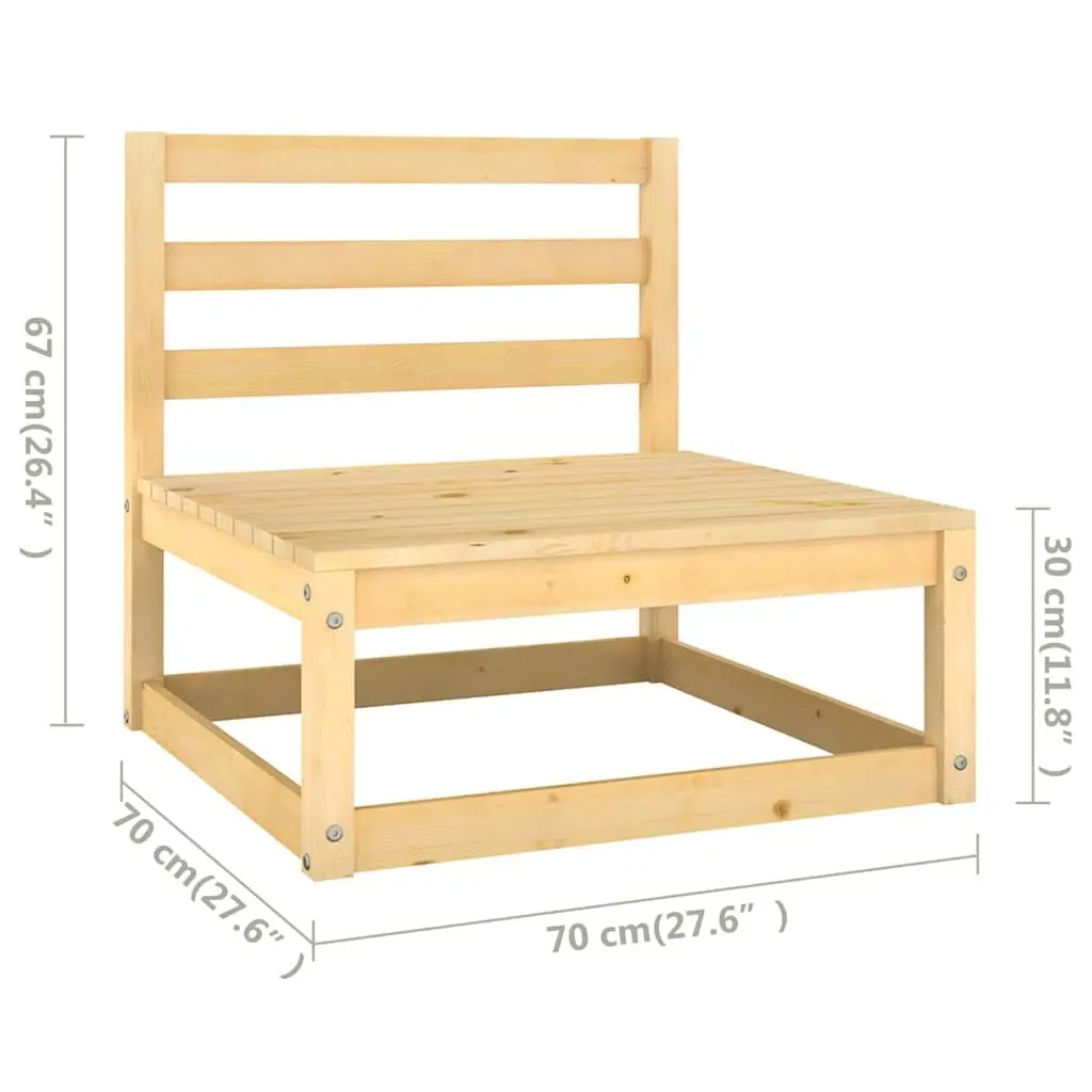 8-Piece Outdoor Lounge Set with Solid Pinewood Construction