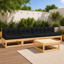 5 Piece Garden Lounge Set: Dimensions and Specs Included