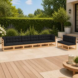 8 Piece Garden Lounge Set Outdoor Furniture Sofa with Cushions Anthracite