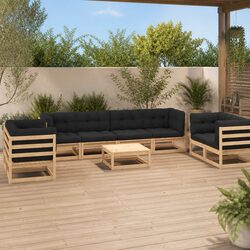 Garden Lounge Set 9-Piece: Dimensions and Specs