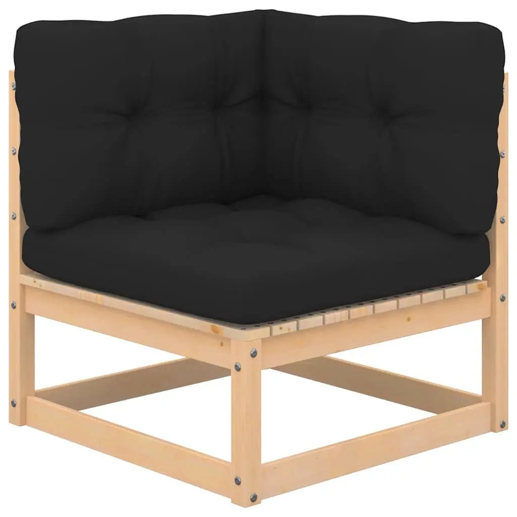 6 Piece Garden Lounge Set Anthracite with Cushions Solid Pinewood Outdoor