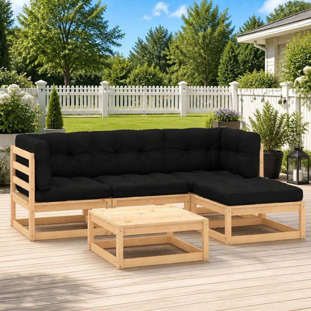 5 Piece Garden Lounge Set Outdoor Use Anthracite