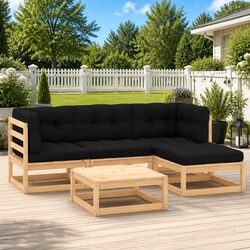5 Piece Garden Lounge Set Outdoor Furniture Patio Sofa with Cushions Anthracite