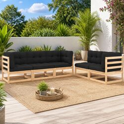 5 Piece Garden Lounge Set Specifications - Durable Pinewood