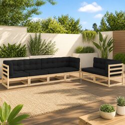6-Piece Garden Lounge Set with Anthracite Cushions