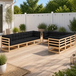 9 Piece Modular Garden Lounge Set in Anthracite Color