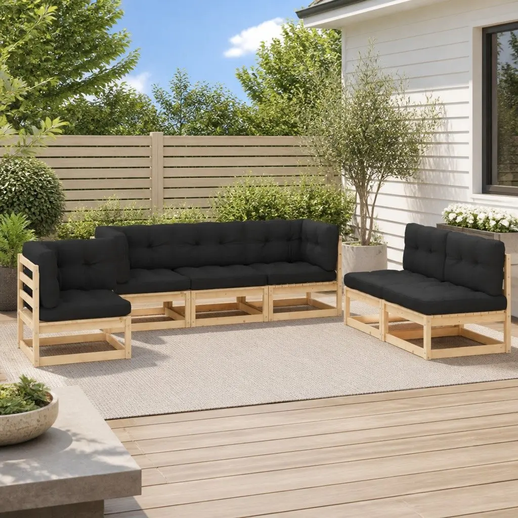 6 Piece Modular Garden Lounge Set in Anthracite