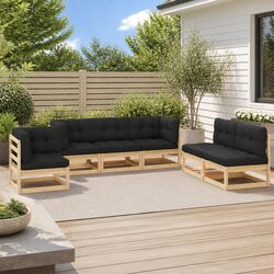 6 Piece Modular Garden Lounge Set in Anthracite