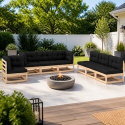 7 Piece Modular Outdoor Lounge Set in Anthracite