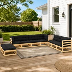 Specifications for 9-Piece Outdoor Lounge Set with Cushions