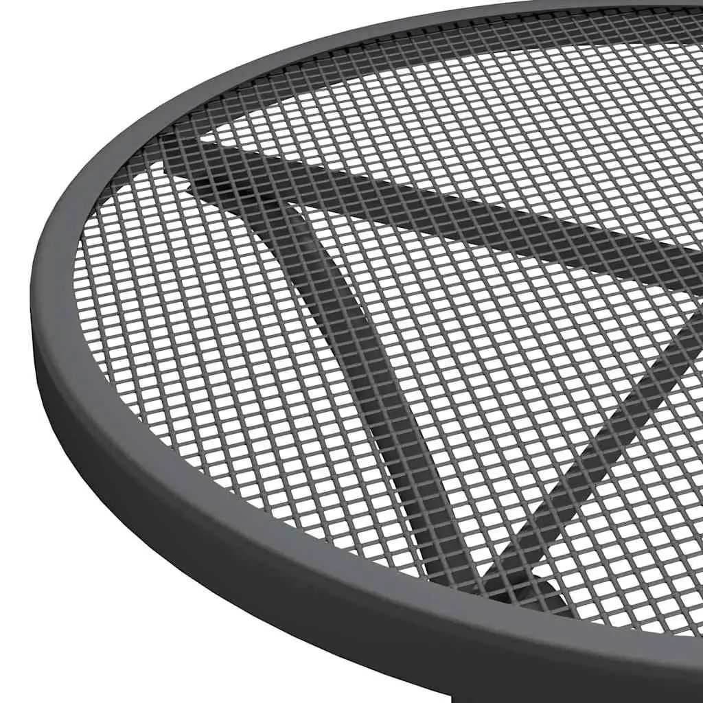 3 Piece Garden Dining Set Outdoor Use Expanded Metal Mesh Anthracite