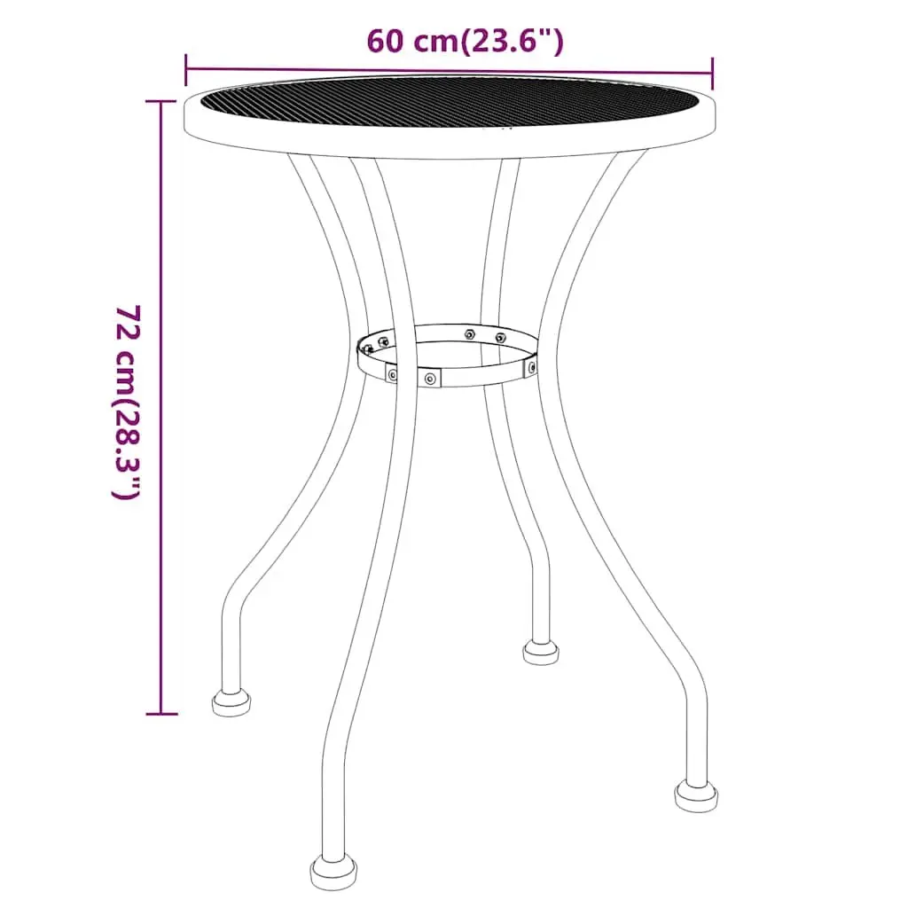 Expanded Metal 3-Piece Garden Dining Set