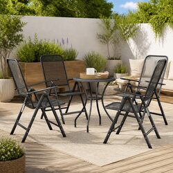 5-Piece Outdoor Dining Set with Adjustable Backrest