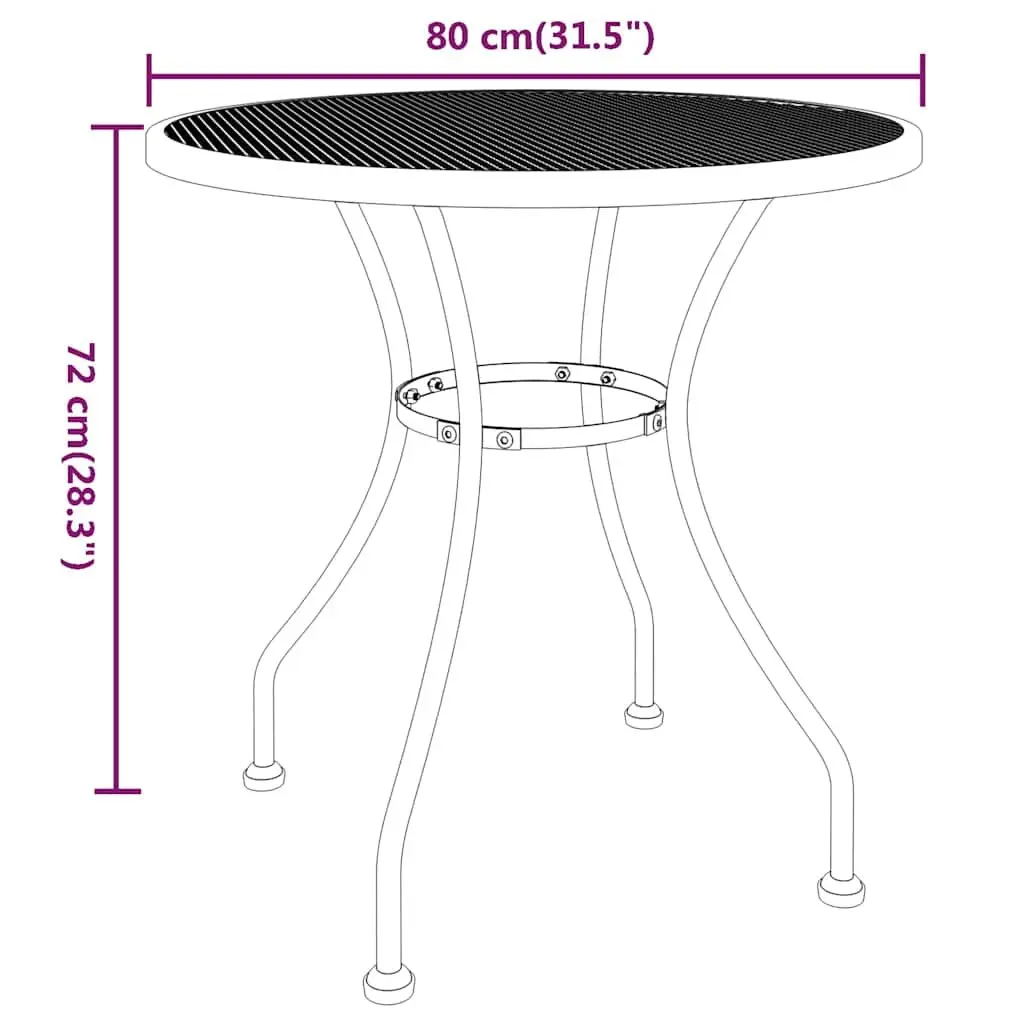 3 Piece Garden Dining Set Outdoor Use Anthracite Expanded Metal Mesh Table Chairs