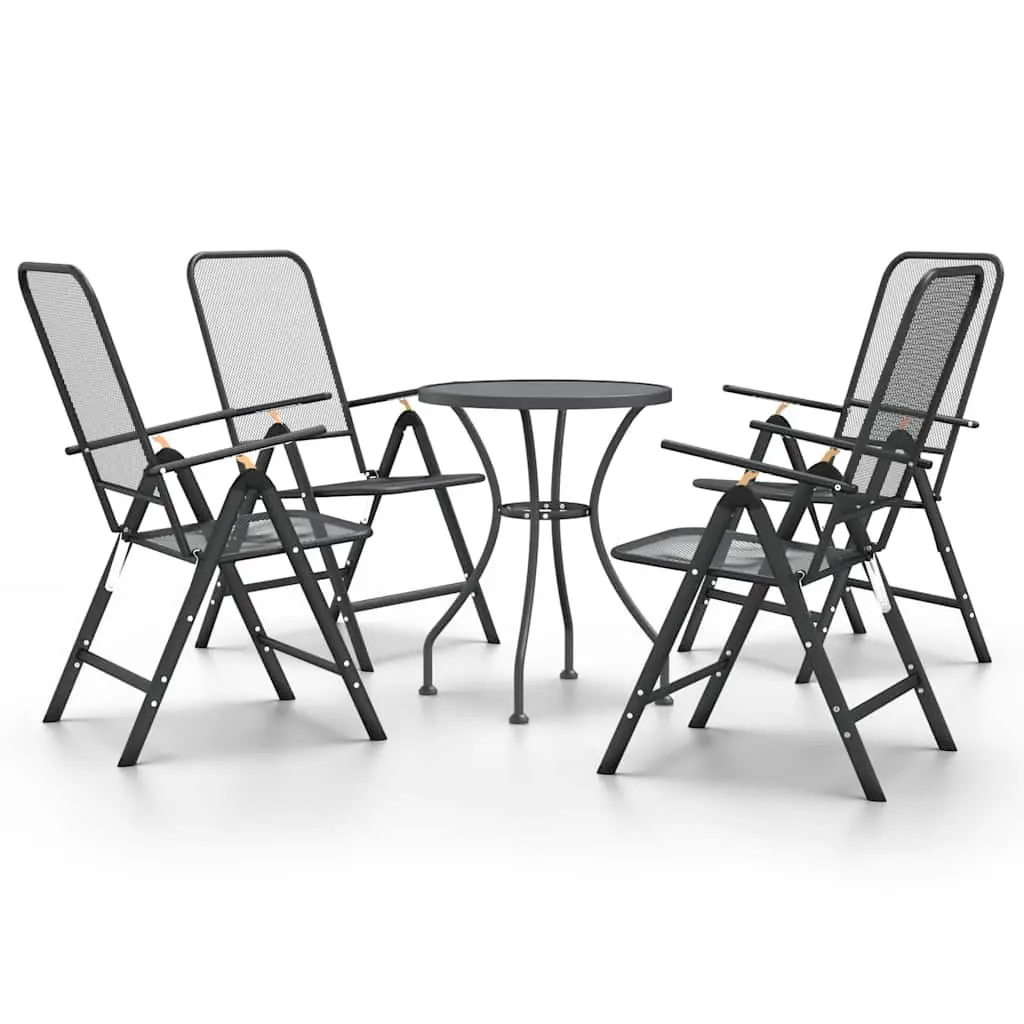 Garden Dining Set 5 Piece Outdoor Furniture Expanded Metal Mesh Anthracite