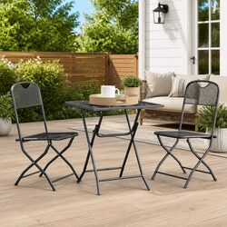 3 Piece Foldable Garden Dining Set: Anthracite Color