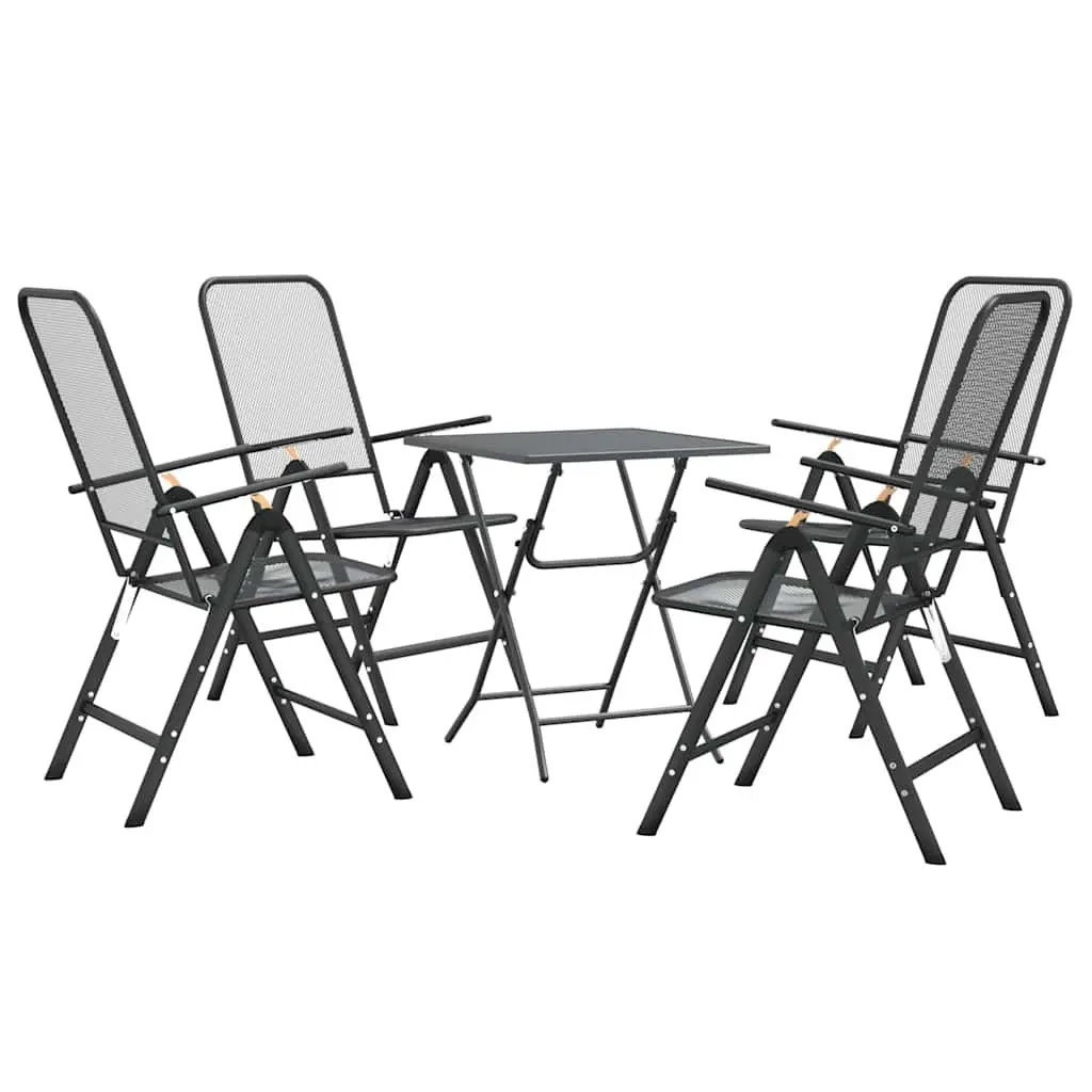 5 Piece Outdoor Garden Dining Set Foldable Recline Chairs Table Patio Furniture