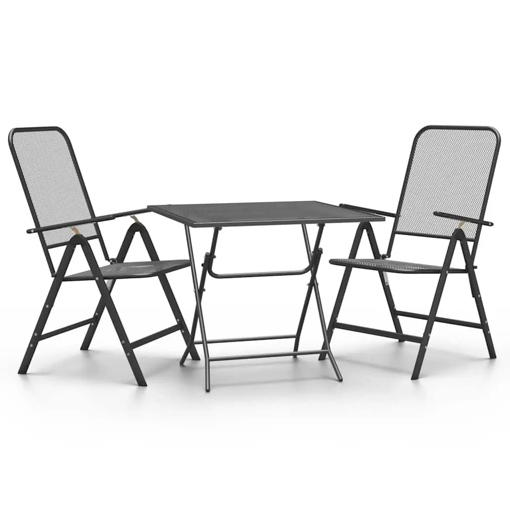 Garden Dining Set with Foldable Chairs and Adjustable Backrests