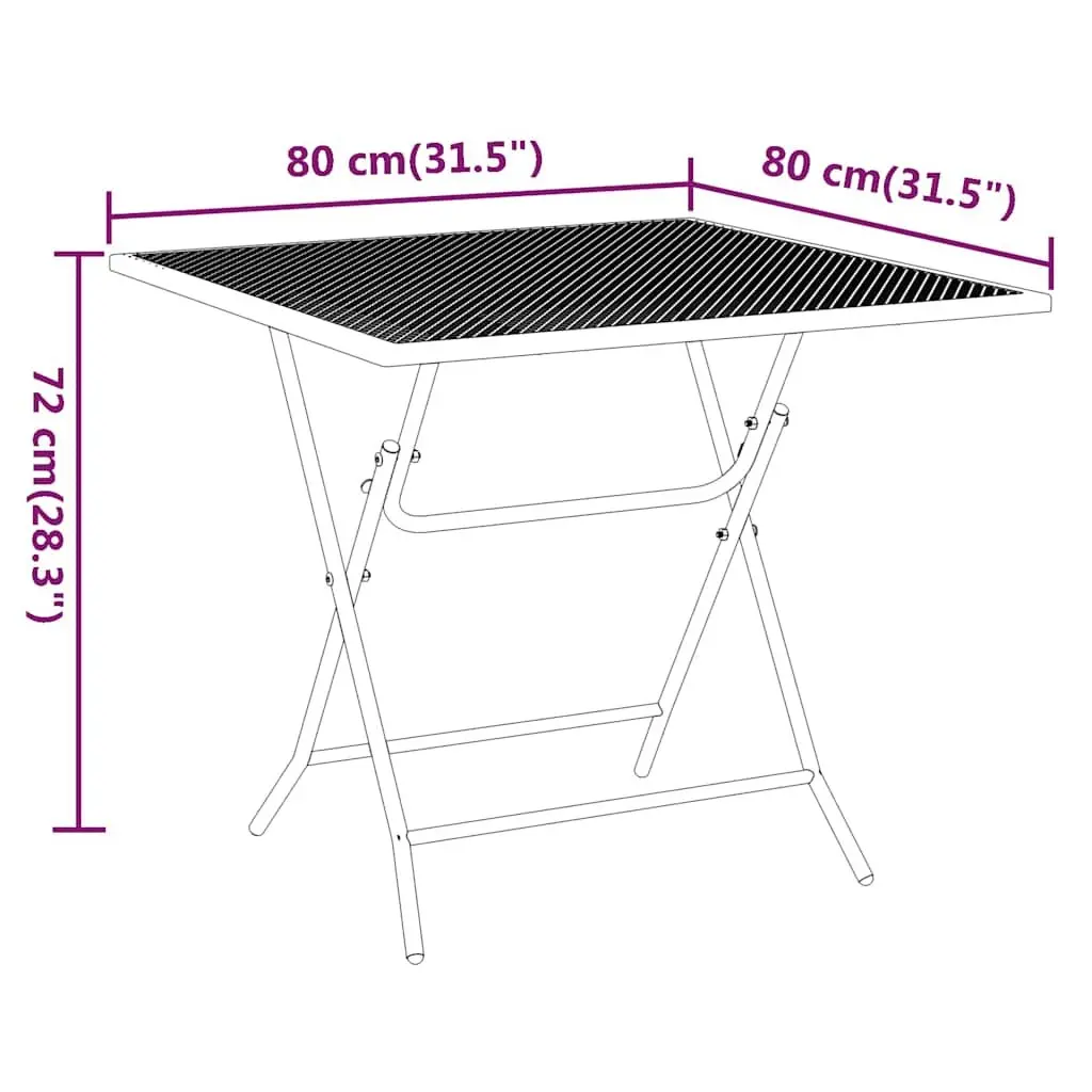 Garden Dining Set with Foldable Chairs and Adjustable Backrests
