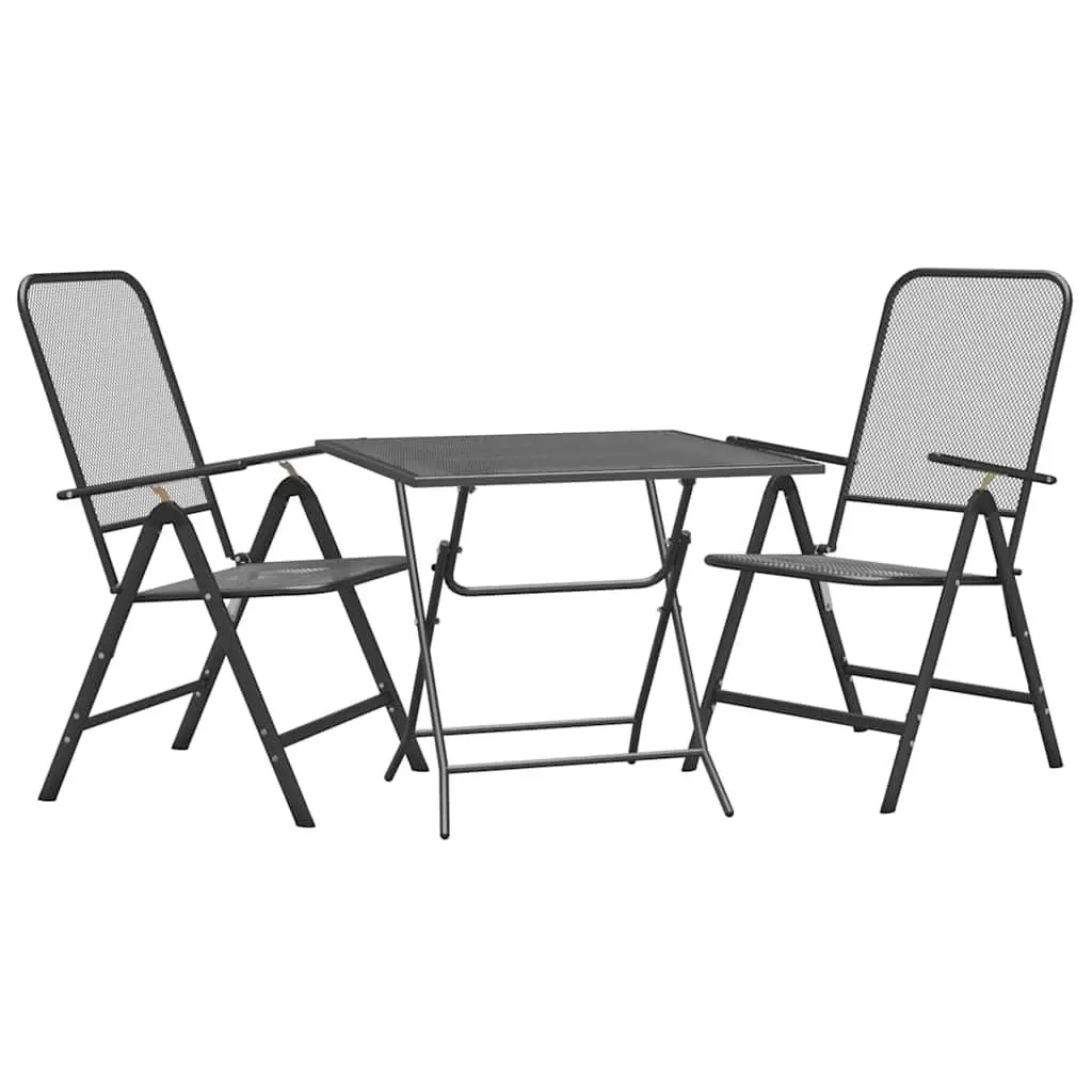 Garden Dining Set with Foldable Chairs and Adjustable Backrests