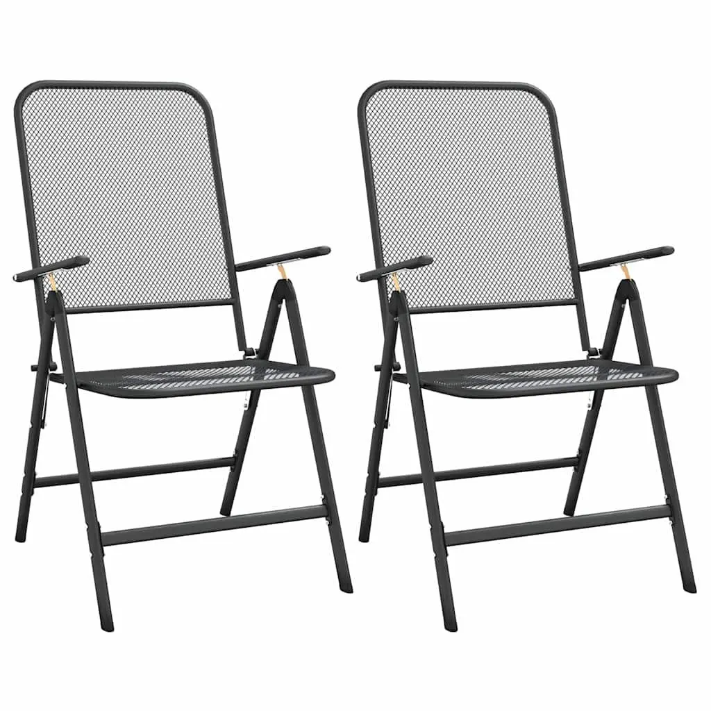 Garden Dining Set with Foldable Chairs and Adjustable Backrests