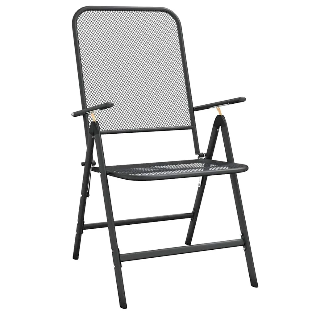 Garden Dining Set with Foldable Chairs and Adjustable Backrests