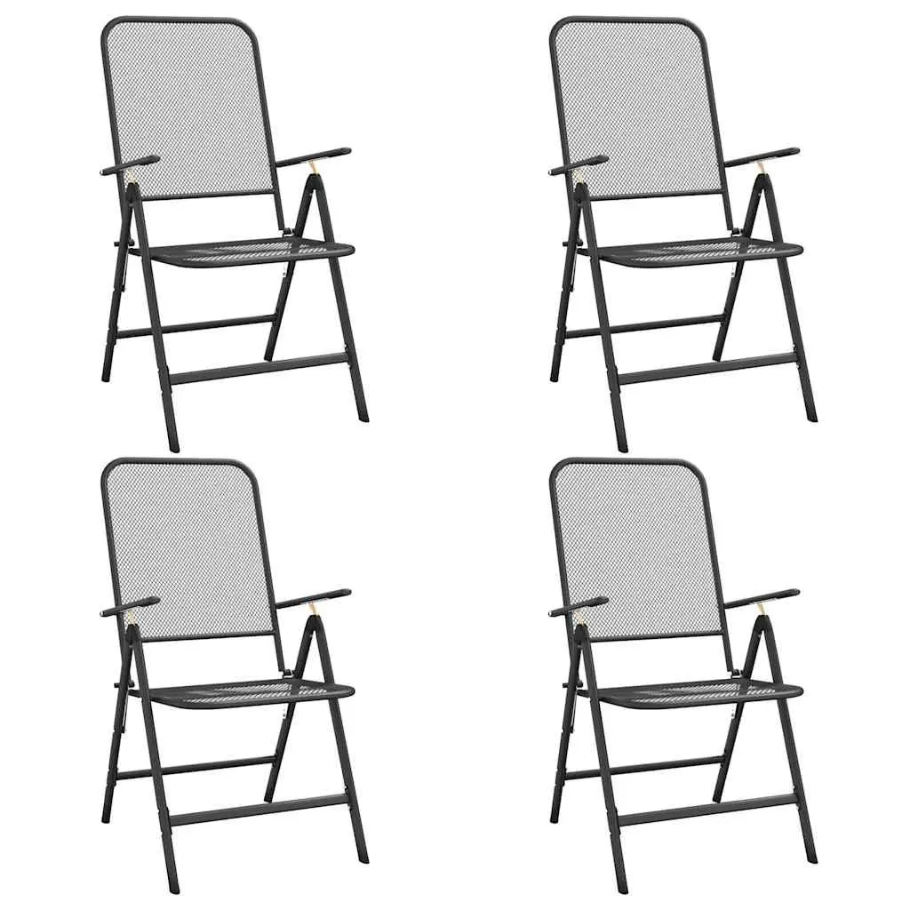 5 Piece Folding Garden Dining Set Outdoor Use Anthracite Chairs and Table