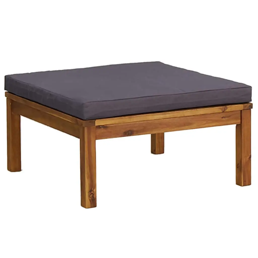 Modular Outdoor Lounge Set 7 Piece Sofa Coffee Table Grey Acacia Wood