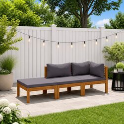 3 Piece Modular Garden Lounge Set with Coffee Table